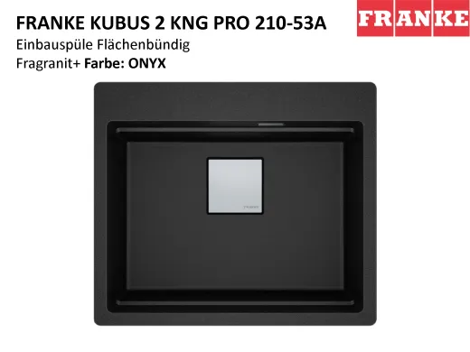 FRANKE Kchensple Kubus 2 Pro KNG PRO 210-53 A HLB Fragranit+ Granitsple Flchenbndig mit Siebkorb als Druckknopfventil inklusive Zubehr