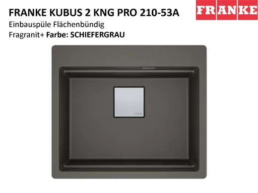 FRANKE Kchensple Kubus 2 Pro KNG PRO 210-53 A HLB Fragranit+ Granitsple Flchenbndig mit Siebkorb als Druckknopfventil inklusive Zubehr