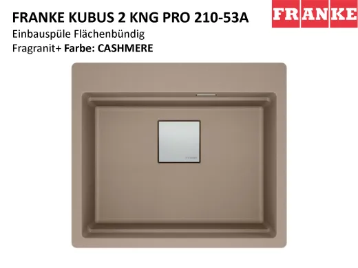 FRANKE Kchensple Kubus 2 Pro KNG PRO 210-53 A HLB Fragranit+ Granitsple Flchenbndig mit Siebkorb als Druckknopfventil inklusive Zubehr