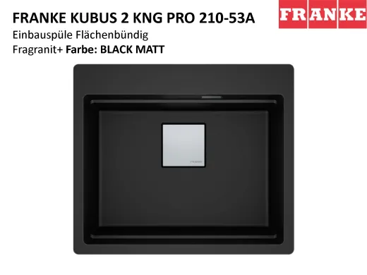 FRANKE Kchensple Kubus 2 Pro KNG PRO 210-53 A HLB Fragranit+ Granitsple Flchenbndig mit Siebkorb als Druckknopfventil inklusive Zubehr