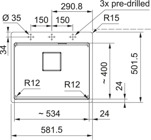FRANKE Kchensple Kubus 2 Pro KNG PRO 210-53 A HLB Fragranit+ Granitsple Flchenbndig mit Siebkorb als Druckknopfventil inklusive Zubehr
