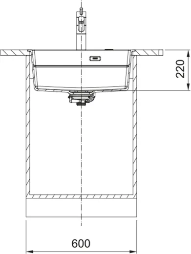 FRANKE Kchensple Kubus 2 Pro KNG PRO 210-53 A HLB Fragranit+ Granitsple Flchenbndig mit Siebkorb als Druckknopfventil inklusive Zubehr