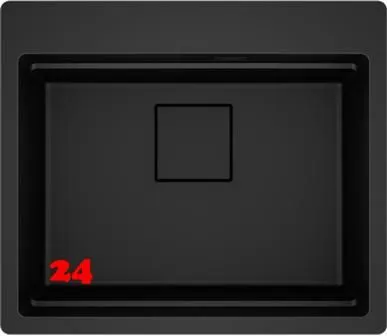 FRANKE Kchensple Kubus 2 Pro KNG PRO 210-53 A HLB Fragranit+ Granitsple Black Matt - Black Collection Flchenbndig mit Siebkorb als Drehknopfventil inklusive Zubehr