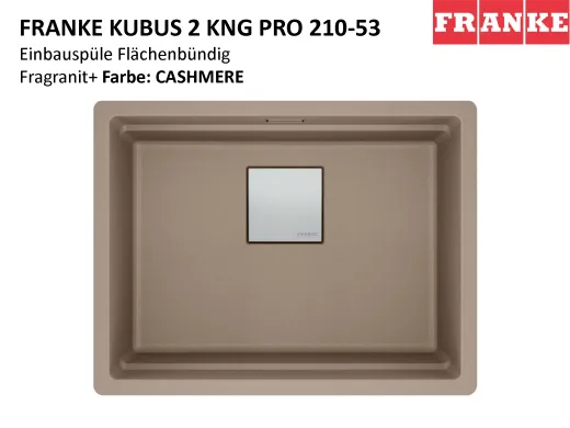 FRANKE Kchensple Kubus 2 Pro KNG PRO 210-53 Fragranit+ Granitsple Flchenbndig mit Siebkorb als Druckknopfventil inklusive Zubehr