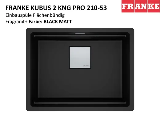 FRANKE Kchensple Kubus 2 Pro KNG PRO 210-53 Fragranit+ Granitsple Flchenbndig mit Siebkorb als Druckknopfventil inklusive Zubehr
