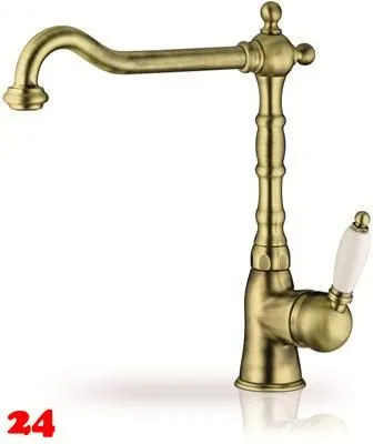 PYRAMIS Kchenarmatur Baroque Classic Einhebelmischer Bronze mit Festauslauf Nostalgieoptik