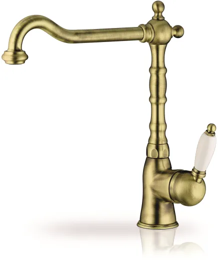 PYRAMIS Kchenarmatur Baroque Classic Einhebelmischer Bronze mit Festauslauf Nostalgieoptik