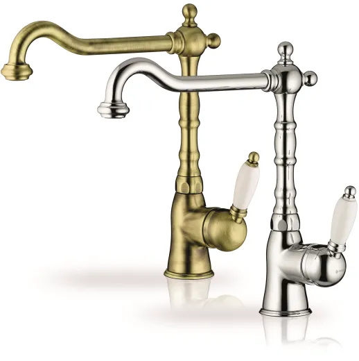 PYRAMIS Kchenarmatur Baroque Classic Einhebelmischer Bronze mit Festauslauf Nostalgieoptik