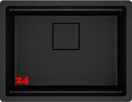 FRANKE Kchensple Kubus 2 Pro KNG PRO 210-53 Fragranit+ Granitsple Black Matt - Black Collection Flchenbndig mit Siebkorb als Drehknopfventil inklusive Zubehr
