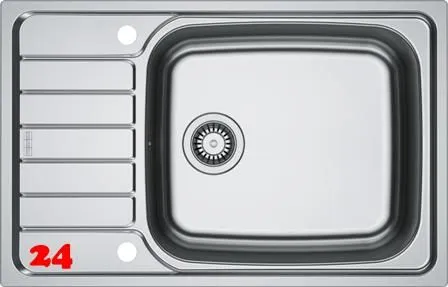 FRANKE Kchensple Spark SKX 611-78 (50) XL Einbausple / Edelstahlsple mit Einbaurand und Siebkorb als Drehknopfventil