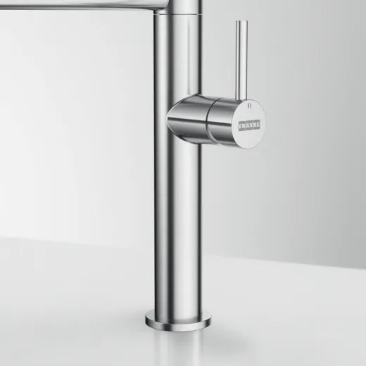 FRANKE Kchenarmatur Pescara J Semi Pro Einhebelmischer Edelstahl massiv mit Pendelbrause umstellbar 360 schwenkbarer Auslauf