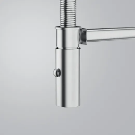 FRANKE Kchenarmatur Pescara J Semi Pro Einhebelmischer Edelstahl massiv mit Pendelbrause umstellbar 360 schwenkbarer Auslauf