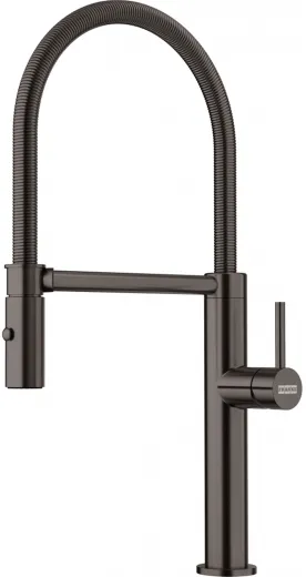 FRANKE Kchenarmatur Pescara J Semi Pro Einhebelmischer Edelstahl Anthracite (PVD) mit Pendelbrause umstellbar 360 schwenkbarer Auslauf