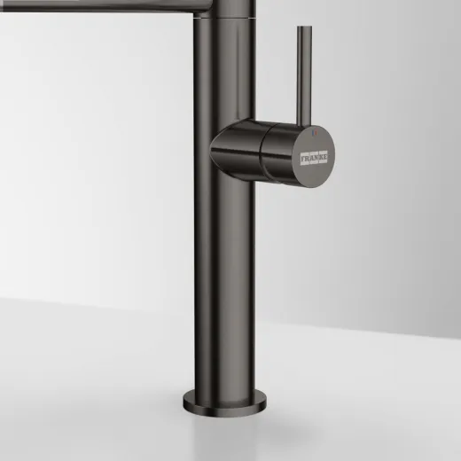 FRANKE Kchenarmatur Pescara J Semi Pro Einhebelmischer Edelstahl Anthracite (PVD) mit Pendelbrause umstellbar 360 schwenkbarer Auslauf