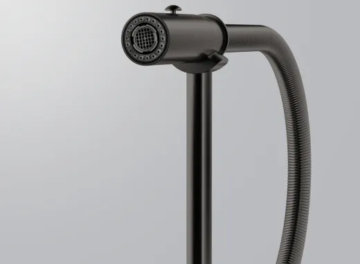 FRANKE Kchenarmatur Pescara J Semi Pro Einhebelmischer Edelstahl Anthracite (PVD) mit Pendelbrause umstellbar 360 schwenkbarer Auslauf