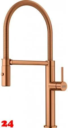 FRANKE Kchenarmatur Pescara J Semi Pro Einhebelmischer Edelstahl Copper (PVD) mit Pendelbrause umstellbar 360 schwenkbarer Auslauf
