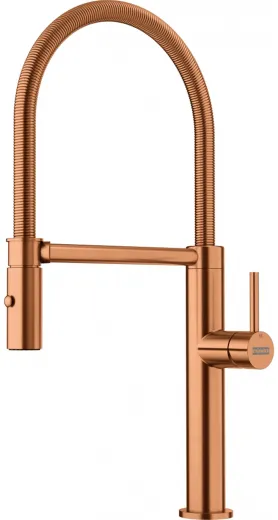 FRANKE Kchenarmatur Pescara J Semi Pro Einhebelmischer Edelstahl Copper (PVD) mit Pendelbrause umstellbar 360 schwenkbarer Auslauf