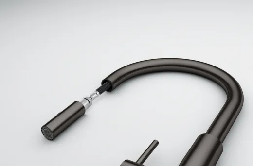 FRANKE Kchenarmatur Pescara J Einhebelmischer Edelstahl Anthracite (PVD) mit Auszugsbrause umstellbar 360 schwenkbarer Auslauf