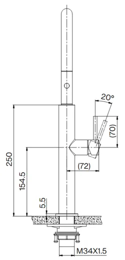 FRANKE Kchenarmatur Pescara J Einhebelmischer Edelstahl Gold (PVD) mit Auszugsbrause umstellbar 360 schwenkbarer Auslauf