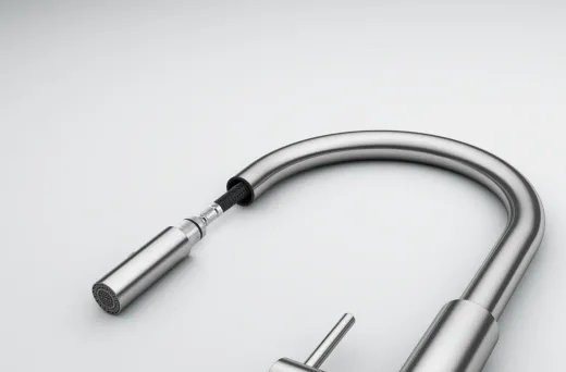 FRANKE Kchenarmatur Pescara J Einhebelmischer Edelstahl massiv mit Auszugsbrause umstellbar 360 schwenkbarer Auslauf