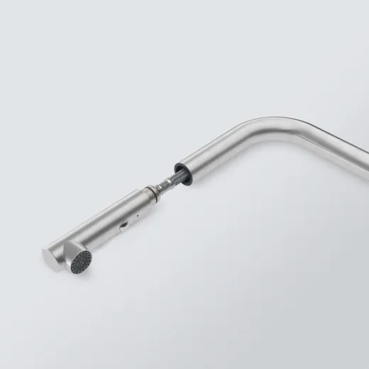 FRANKE Kchenarmatur Atlas Neo Slim Einhebelmischer Edelstahl massiv mit Zugauslauf und Brausefunktion 180 schwenkbarer Auslauf