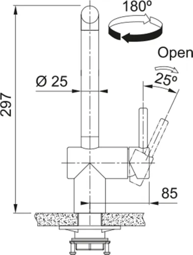 FRANKE Kchenarmatur Atlas Neo Slim Einhebelmischer Edelstahl massiv mit Zugauslauf und Brausefunktion 180 schwenkbarer Auslauf