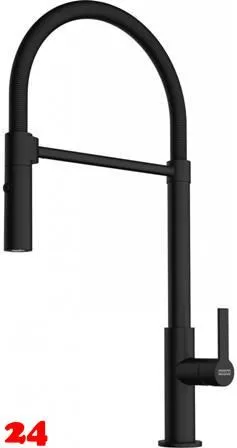 FRANKE Kchenarmatur Maris Slim Semi Pro Einhebelmischer Black Matt mit Pendelbrause umstellbar 360 schwenkbarer Auslauf