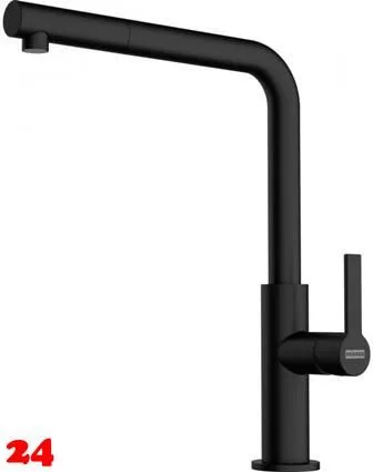 FRANKE Kchenarmatur Maris Slim L Einhebelmischer Black Matt mit Zugauslauf 360 schwenkbar