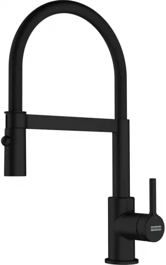 FRANKE Kchenarmatur Lina Semi Pro Einhebelmischer Black Matt mit Pendelbrause umstellbar 360 schwenkbarer Auslauf