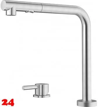 FRANKE Kchenarmatur Mythos Windows Edelstahl massiv V4A (316) mit Zugauslauf und Brausefunktion zur Vorfenstermontage versenkbar