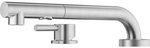 FRANKE Kchenarmatur Mythos Windows Edelstahl massiv V4A (316) mit Zugauslauf und Brausefunktion zur Vorfenstermontage versenkbar