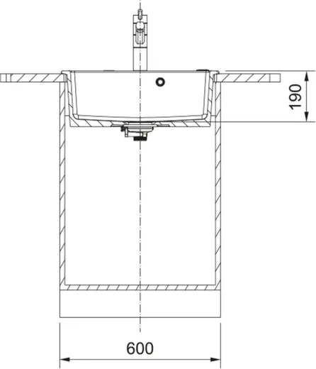 FRANKE Kchensple MythosX MYK 610-52A-Keramik Fraceram Einbausple / Keramiksple mit Siebkorb als Druckknopfventil