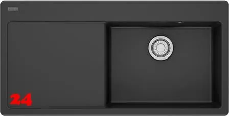 FRANKE Kchensple MythosX MYK 611-100A-Keramik Fraceram Einbausple / Keramiksple mit Siebkorb als Druckknopfventil