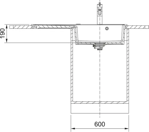 FRANKE Kchensple MythosX MYK 611-100A-Keramik Fraceram Einbausple / Keramiksple mit Siebkorb als Druckknopfventil