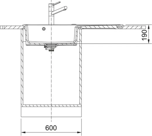FRANKE Kchensple MythosX MYK 611-100A-Keramik Fraceram Einbausple / Keramiksple mit Siebkorb als Druckknopfventil