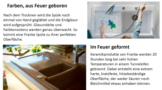 FRANKE Kchensple MarisX MXK 611-100-Keramik Fraceram Einbausple / Keramiksple mit Siebkorb als Druckknopfventil