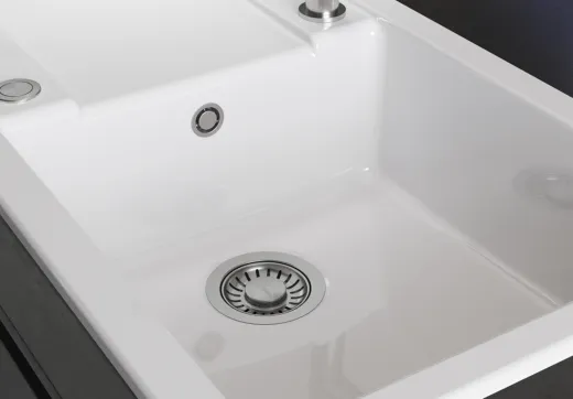 FRANKE Kchensple MarisX MXK 611-100-Keramik Fraceram Einbausple / Keramiksple mit Siebkorb als Druckknopfventil