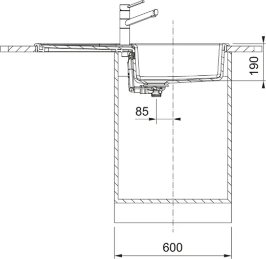 FRANKE Kchensple MarisX MXK 611-100-Keramik Fraceram Einbausple / Keramiksple mit Siebkorb als Druckknopfventil