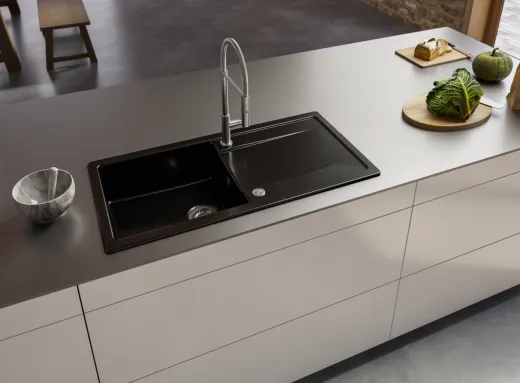 FRANKE Kchensple MarisX MXK 611-100-Keramik Fraceram Einbausple / Keramiksple mit Siebkorb als Druckknopfventil