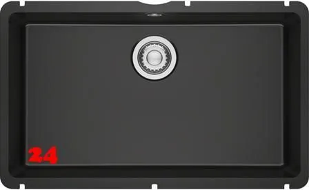 FRANKE Kchensple KubusX KXK 110-71 Keramik Fraceram Keramiksple / Unterbausple (Montage unter die APL) mit Siebkorb als Stopfenventil