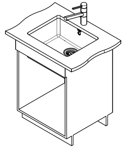 FRANKE Kchensple KubusX KXK 110-51 Keramik Fraceram Keramiksple / Unterbausple (Montage unter die APL) mit Siebkorb als Stopfenventil