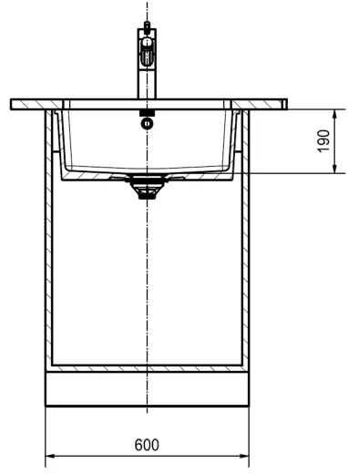 FRANKE Kchensple KubusX KXK 110-51 Keramik Fraceram Keramiksple / Unterbausple (Montage unter die APL) mit Siebkorb als Stopfenventil