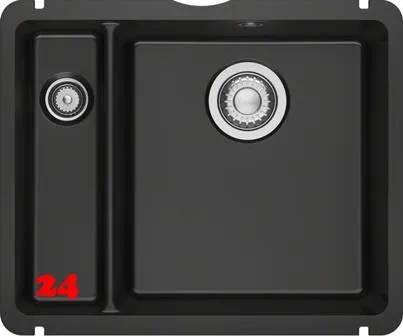 FRANKE Kchensple KubusX KXK 160-37-12 Keramik Fraceram Keramiksple / Unterbausple (Montage unter die APL) mit Siebkorb als Stopfenventil