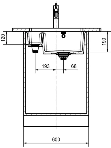 FRANKE Kchensple KubusX KXK 160-37-12 Keramik Fraceram Keramiksple / Unterbausple (Montage unter die APL) mit Siebkorb als Stopfenventil