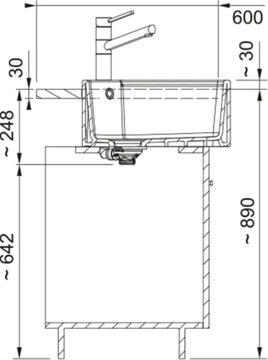 FRANKE Splstein / Splmodul Doppelbecken Belfast BFK 720-36-36 Keramik Fraceram Keramiksple mit Siebkorb als Stopfenventil