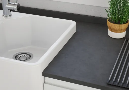 FRANKE Splstein / Splmodul Doppelbecken Belfast BFK 720-36-36 Keramik Fraceram Keramiksple mit Siebkorb als Stopfenventil