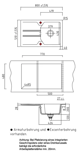 Systemceram KeraDomo SOLVA 80-BASIC Keramiksp�le / Einbausp�le in Standardfarben f�r die K�che