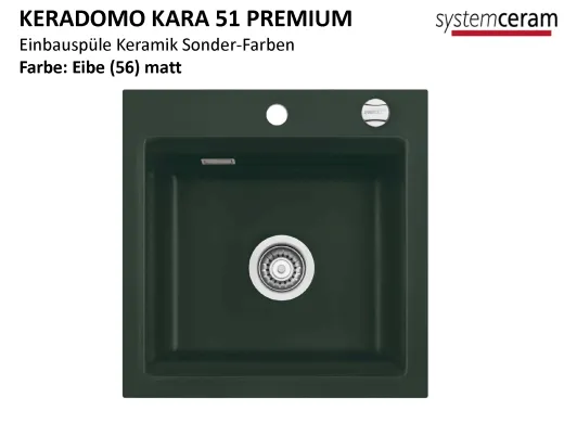 Systemceram KeraDomo KARA 51-PREMIUM Keramiksp�le / Einbausp�le in Sonderfarben f�r die K�che