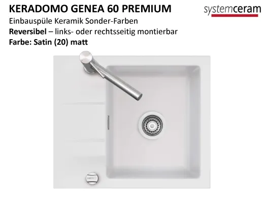 Systemceram KeraDomo GENEA 60-PREMIUM Keramiksp�le / Einbausp�le in Sonderfarben f�r die K�che