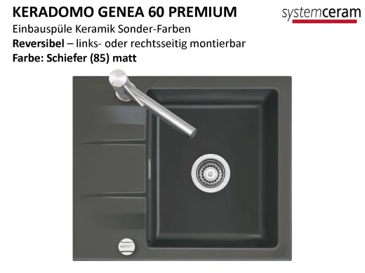 Systemceram KeraDomo GENEA 60-PREMIUM Keramiksp�le / Einbausp�le in Sonderfarben f�r die K�che